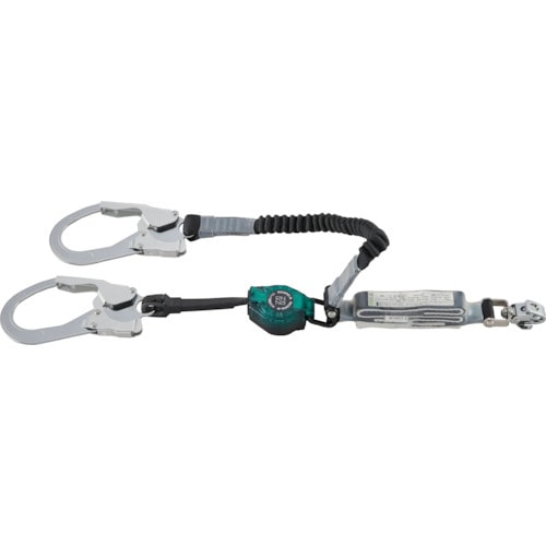 トラスコ中山 タイタン ハーネス用 ロック機構付き巻取+伸縮式ダブルランヤード HL-MRZW-1.3(ご注文単位1本)【直送品】