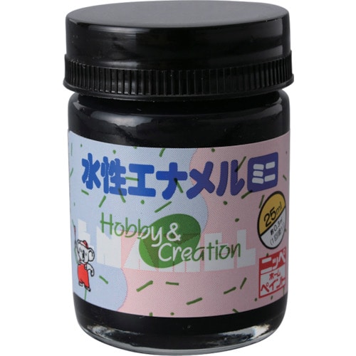トラスコ中山 ニッぺ 水性エナメルミニ 25ml ブラック HSB004-25(ご注文単位1個)【直送品】