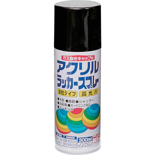 トラスコ中山 ニッぺ アクリルラッカースプレー 300ml ブラック HWE005-300(ご注文単位1本)【直送品】