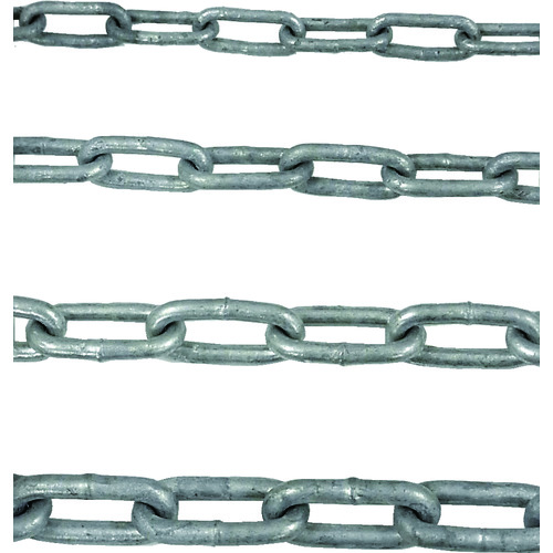 トラスコ中山 ニッサチェイン 鉄ドブメッキ溶接リンクチェイン 4.8mm×30m(ご注文単位1本)【直送品】