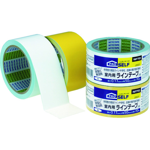 トラスコ中山 ニトムズ ラインT室内 黄(ご注文単位1巻)【直送品】