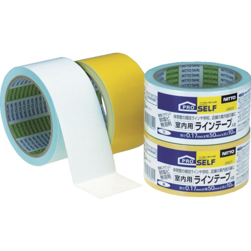 トラスコ中山 ニトムズ ラインT室内 白(ご注文単位1巻)【直送品】