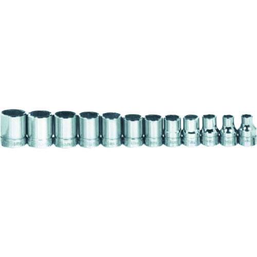 トラスコ中山 WILLIAMS 3/8ドライブ ショートソケットセット 6角 12個（ご注文単位1セット）【直送品】