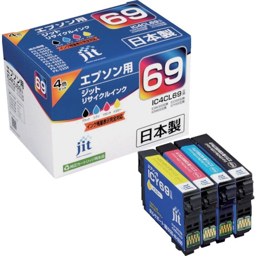 トラスコ中山 ジット エプソン IC4CL69対応 ジットリサイクルインク JIT-E694P 4色入り(ご注文単位1箱)【直送品】