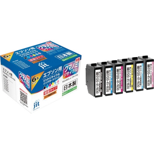 トラスコ中山 ジット エプソン KUI-6CL-L対応 ジットリサイクルインク JIT-EKUIL6P 6色入り(増量)(ご注文単位1箱)【直送品】