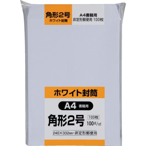 トラスコ中山 キングコーポ ホワイト100 角形2号100g 100枚/パック（ご注文単位1パック）【直送品】
