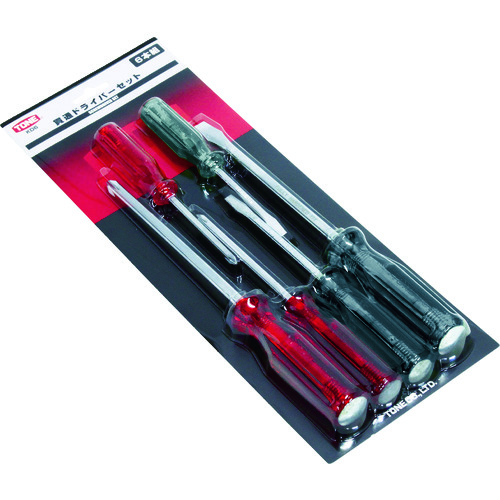 トラスコ中山 TONE 貫通ドライバーセット 6pcs(ご注文単位1セット)【直送品】