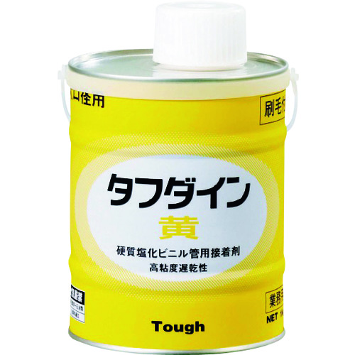 トラスコ中山 クボタケミックス 塩ビ用接着剤 タフダイン黄 1kg(ご注文単位1缶)【直送品】