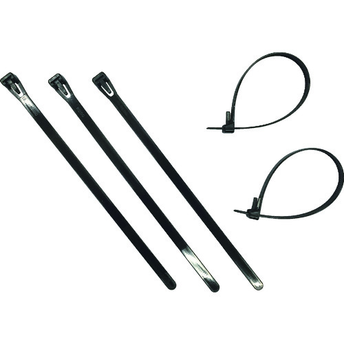 トラスコ中山 ユタカメイク 結束タイ リピートタイ15入 7.3mm×200mm ブラック(ご注文単位1袋)【直送品】