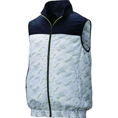 トラスコ中山 空調服 ポリエステル製カジュアル空調ベストウェアのみネイビー×薄グレーカモ4L(ご注文単位1着)【直送品】