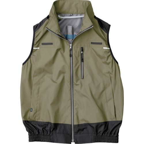 トラスコ中山 空調服 冷却上着 遮熱フルハーネス空調ベスト KU92120 カーキグリーン L(ご注文単位1着)【直送品】