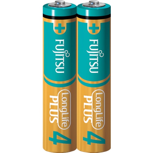 トラスコ中山 富士通 アルカリ乾電池単4 Long Life Plus 2個パック(ご注文単位1パック)【直送品】
