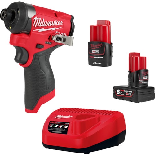トラスコ中山 ミルウォーキー M12 FUELインパクトドライバー6.0AH&3.0AHキット(ご注文単位1台)【直送品】