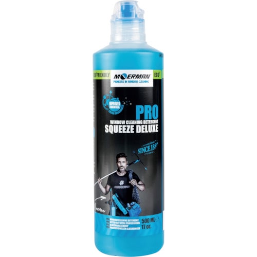 トラスコ中山 モアマン ガラス用洗剤 スクイーズデラックス 本体500ml(ご注文単位1本)【直送品】