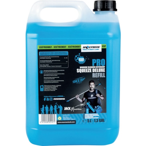 トラスコ中山 モアマン ガラス用洗剤 スクイーズデラックス 詰替用5L(ご注文単位1本)【直送品】