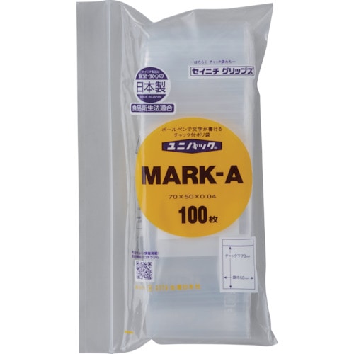 トラスコ中山 セイニチ 「ユニパック」 MARK-A 70×50×0.04 100枚入（ご注文単位1袋）【直送品】