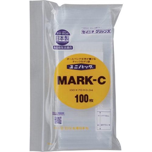 トラスコ中山 セイニチ 「ユニパック」 MARK-C 100×70×0.04 100枚入（ご注文単位1袋）【直送品】