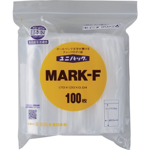 トラスコ中山 セイニチ 「ユニパック」 MARK-F 170×120×0.04 100枚入（ご注文単位1袋）【直送品】