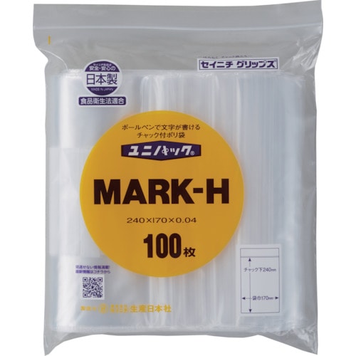 トラスコ中山 セイニチ 「ユニパック」 MARK-H 240×170×0.04 100枚入（ご注文単位1袋）【直送品】