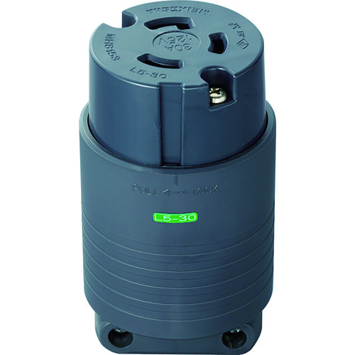 トラスコ中山 明工 接地2P30A引掛コネクターボデー(L5-30)30A.125V(黒)(ご注文単位1個)【直送品】