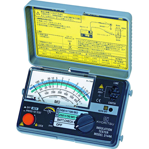 トラスコ中山 KYORITSU 3161A 2レンジ小型絶縁抵抗計(ご注文単位1台)【直送品】
