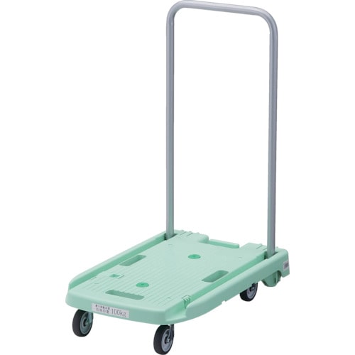 トラスコ中山 TRUSCO 樹脂台車 こまわり君 省音G車輪 600X390 グリーン(ご注文単位1台)【直送品】