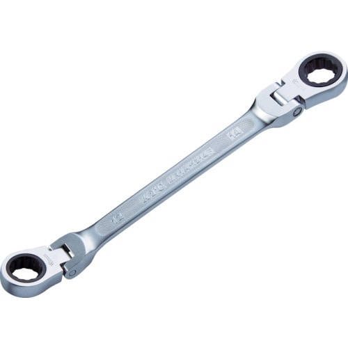 トラスコ中山 KTC ラチェットめがねレンチ(両頭型首振りタイプ) 対辺寸法13×15mm 全長226mm(ご注文単位1個)【直送品】