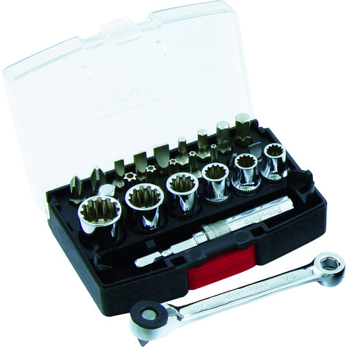 トラスコ中山 Pro-Auto 25PC ミニリバースギア&スプラインソケットセット(ご注文単位1セット)【直送品】