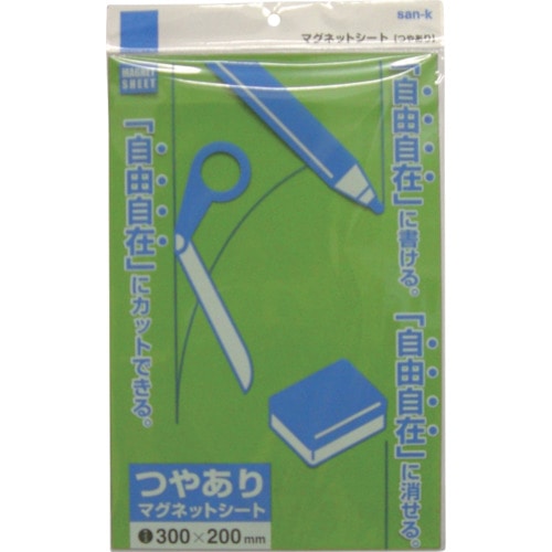 トラスコ中山 サンケー マグネットシート200x300艶有り 緑(ご注文単位1枚)【直送品】