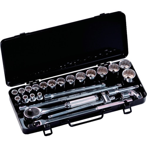 トラスコ中山 スーパー ソケットレンチセット 差込角9.5mm(3/8インチ)入り数:25(ご注文単位1セット)【直送品】