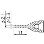 トラスコ中山 白光 ノズル 0.8mm ロング型(ご注文単位1本)【直送品】