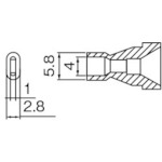 トラスコ中山 白光 ノズル 4X1mm(ご注文単位1本)【直送品】
