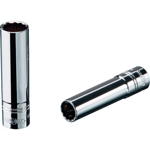 トラスコ中山 ネプロス インチ 6.3sq.ディープソケット(十二角) 対辺寸法5/16inch 全長50mm(ご注文単位1個)【直送品】