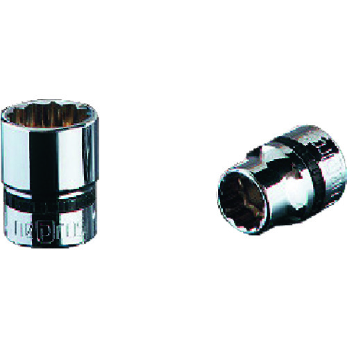 トラスコ中山 ネプロス インチ 9.5sq.ソケット(十二角)(インチ) 対辺寸法1/4inch 全長22mm(ご注文単位1個)【直送品】