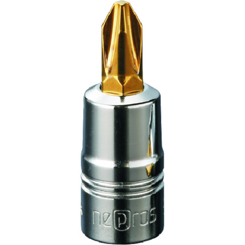 トラスコ中山 ネプロス ドライバービットソケット 6.3sqスタッビクロスビットソケット 刃先NO.1 全長32.7mm(ご注文単位1個)【直送品】