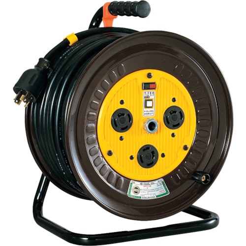 トラスコ中山 日動 三相200Vドラム ロック(引掛)式コンセントドラム(屋内型) 20m(ご注文単位1台)【直送品】