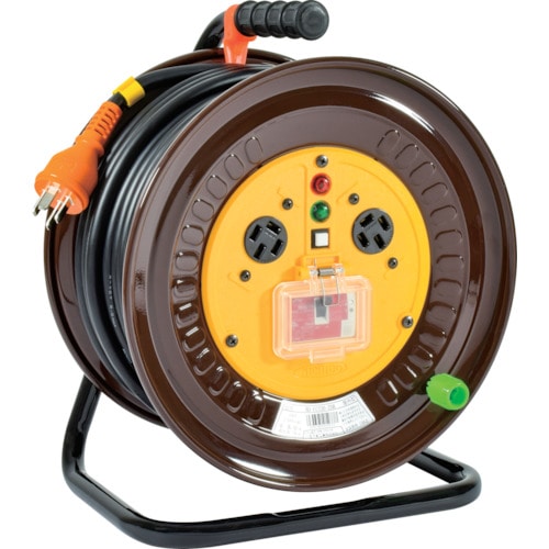 トラスコ中山 日動 電工ドラム 三相200V 過負荷漏電保護兼用ブレーカ付 30m(ご注文単位1台)【直送品】