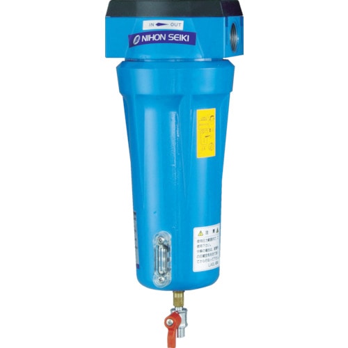 トラスコ中山 日本精器 高性能エアフィルタ25A1ミクロン(ドレンコック付)(ご注文単位1個)【直送品】