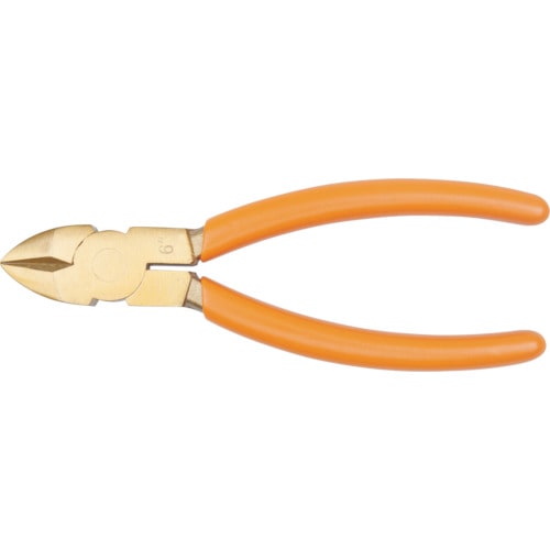 トラスコ中山 バーコ 防爆ニッパ ノンスパーキングシャーカッティングプライヤー 銅線切断0.8mm 全長160mm(ご注文単位1個)【直送品】
