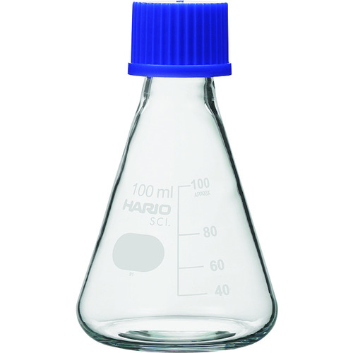 トラスコ中山 HARIO 耐熱ねじ口三角フラスコ 100ml（ご注文単位1個）【直送品】
