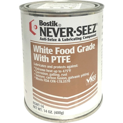 トラスコ中山 ネバーシーズ 食品機械用潤滑剤 PTFEグリス食品グレード 400G(ご注文単位1缶)【直送品】