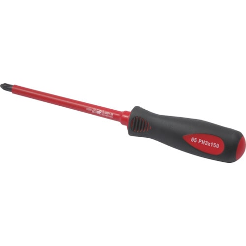 トラスコ中山 Tech-EV 絶縁ドライバー スクリュードライバー +3×100mm(ご注文単位1本)【直送品】