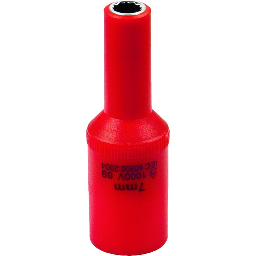 トラスコ中山 Tech-EV 絶縁工具 ソケット 3/8 7mm(ご注文単位1個)【直送品】