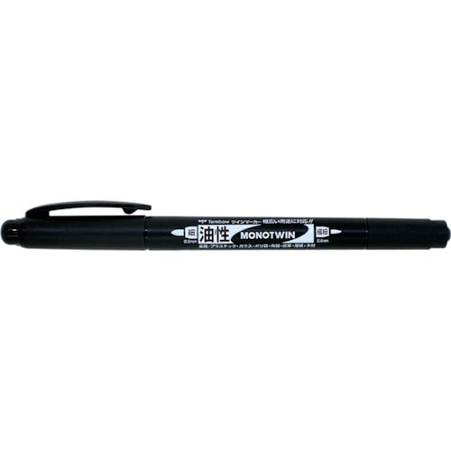 トラスコ中山 Tombow 油性サインペン モノツイン極細E 黒(ご注文単位1本)【直送品】