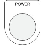 トラスコ中山 IM 押ボタン/セレクトスイッチ(メガネ銘板) POWER 黒 φ30.5 50×40×2mm(ご注文単位1枚)【直送品】