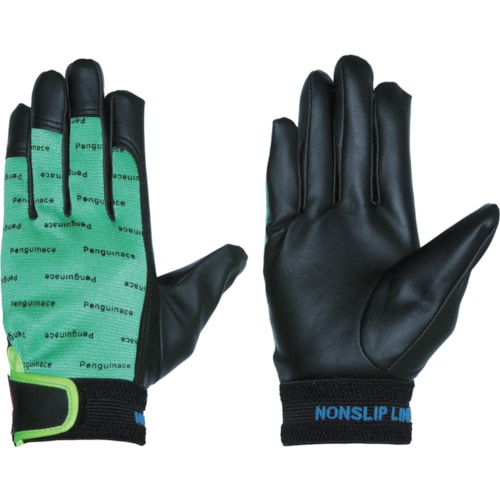 トラスコ中山 ペンギンエース ノンスリップエレカー黒 L グリーン(ご注文単位1組)【直送品】