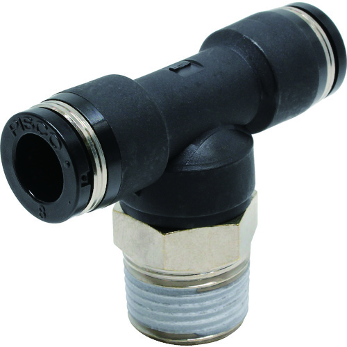 トラスコ中山 ピスコ チューブフィッティング ティー 適合外径8×8mm 接続口径R3/8(ご注文単位1個)【直送品】
