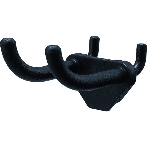 トラスコ中山 光 パンチングボード用樹脂2連フック黒(1P2コ入)(ご注文単位1パック)【直送品】