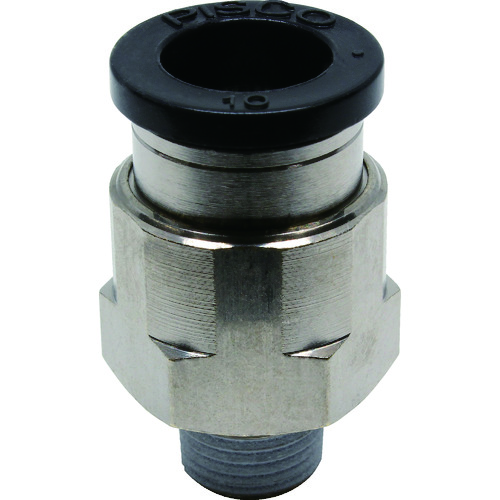 トラスコ中山 ピスコ チューブフィッティング ストレート 適合外径10mm 接続口径R1/8(ご注文単位1個)【直送品】