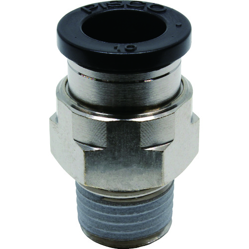 トラスコ中山 ピスコ チューブフィッティング ストレート 適合外径10mm 接続口径R1/4(ご注文単位1個)【直送品】